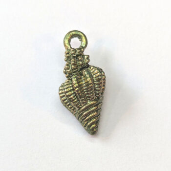 Olive Green Tulip Shell Enamel Charm - Image 6