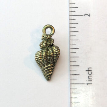 Olive Green Tulip Shell Enamel Charm - Image 4