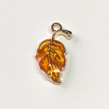 Yellow Leaf Enamel Charm Gold - Image 3