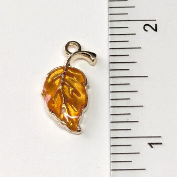 Yellow Leaf Enamel Charm Gold - Image 4