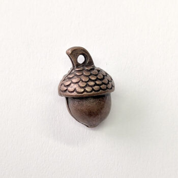 Acorn Charm Round Antique Copper