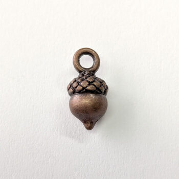 Small Dainty Acorn Charm Antique Copper