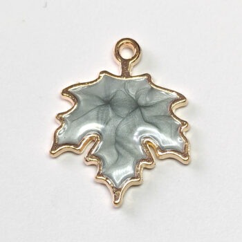 Blue Maple Leaf Enamel Charm Gold