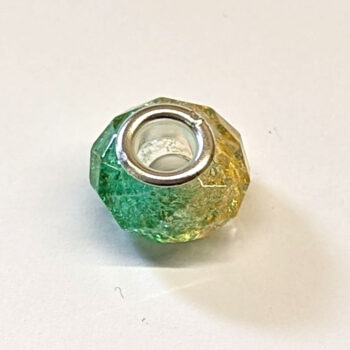 Green Yellow Faceted Transparent Glass Charm Bead