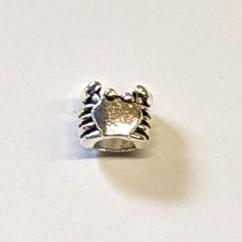 Crab Metal Charm Bead Silver