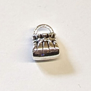 Handbag Purse Metal Charm Bead Silver