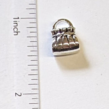 Handbag Purse Metal Charm Bead Silver - Image 2