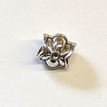 Floral Metal Charm Bead Spacer Silver