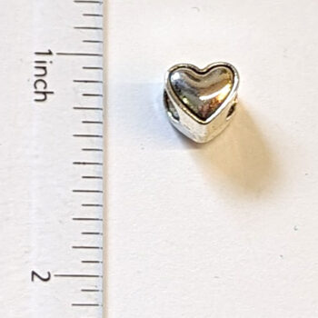 Heart Metal Charm Bead Silver - Image 2