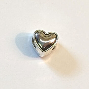 Heart Metal Charm Bead Silver