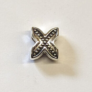 Cross X Metal Charm Bead Spacer Silver