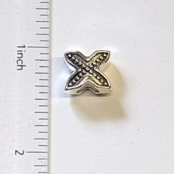 Cross X Metal Charm Bead Spacer Silver - Image 2