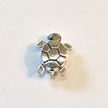 Turtle Metal Charm Bead Silver