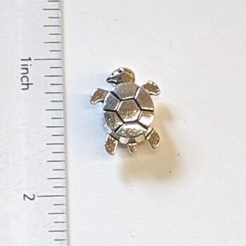 Turtle Metal Charm Bead Silver - Image 2