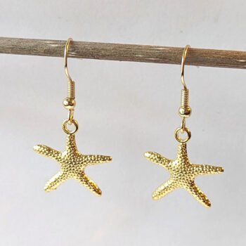 Gold Starfish Vintage Style Earrings - Image 3