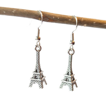 Antique Silver 3D Eiffel Tower Earrings