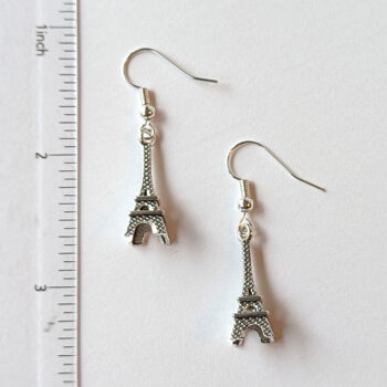 Antique Silver 3D Eiffel Tower Earrings - Image 2