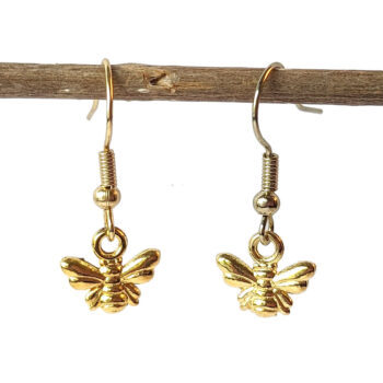 Gold Tiny Bee Earrings