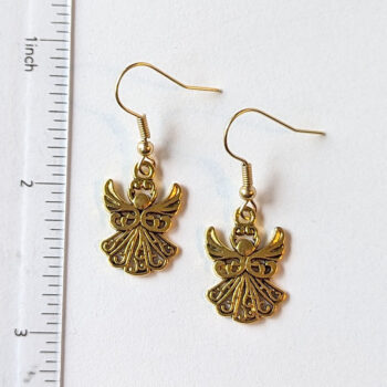 Hollow Gold Angel Earrings - Image 2