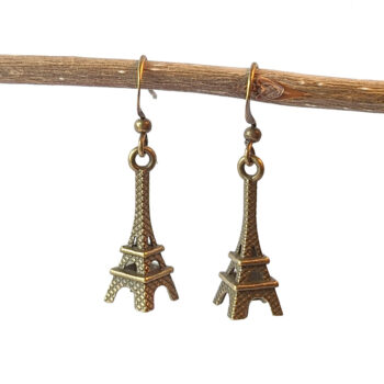 Antique Bronze 3D Eiffel Tower Earrings