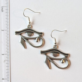 Egyptian Eye of Horus Silver Earrings - Image 2