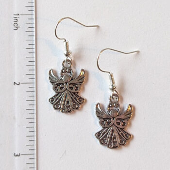 Hollow Silver Angel Earrings - Image 2