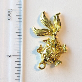 Goldfish Fish Charm Hollow Gold - Image 2