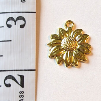 Sunflower Flower Charm Gold - Image 2