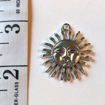 Large Sun With Face Pendant Antique Silver - Image 2