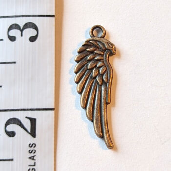 Double Sided Angel Wing Pendant Antique Copper - Image 3