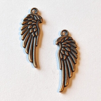 Double Sided Angel Wing Pendant Antique Copper