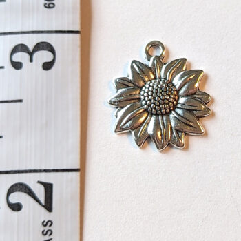 Sunflower Flower Charm Antique Silver - Image 5