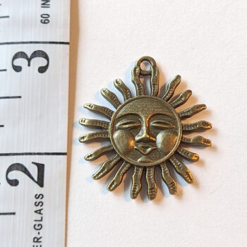 Large Sun With Face Pendant Antique Bronze - Image 2