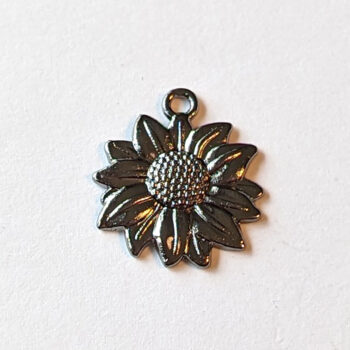 Sunflower Flower Charm Black Gunmetal