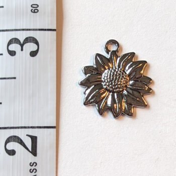 Sunflower Flower Charm Black Gunmetal - Image 2