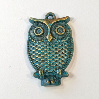 Owl Pendant Antique Bronze Patina