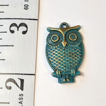 Owl Pendant Antique Bronze Patina - Image 2