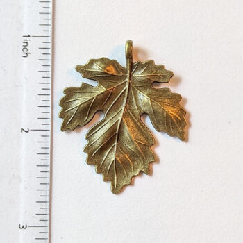 Large Maple Leaf Pendant Antique Bronze - Image 2