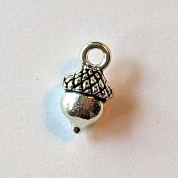 Small Acorn Charm Antique Silver - Image 3