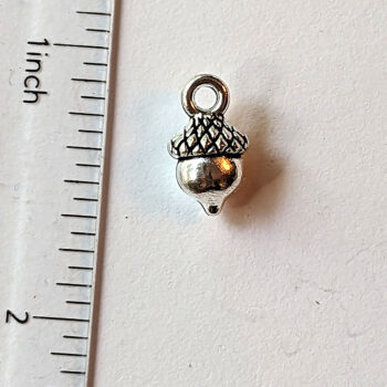 Small Acorn Charm Antique Silver - Image 2