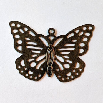 Large Lightweight Filigree Butterfly Pendant Antique Bronze