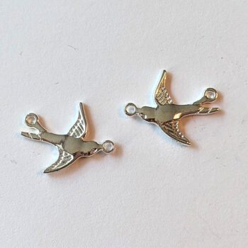 Small Swallow Bird Connector Silver