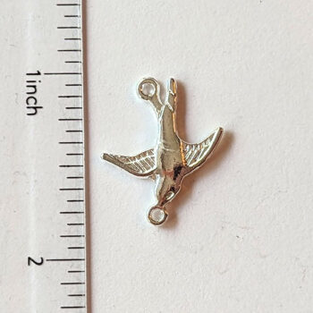 Small Swallow Bird Connector Silver - Image 2