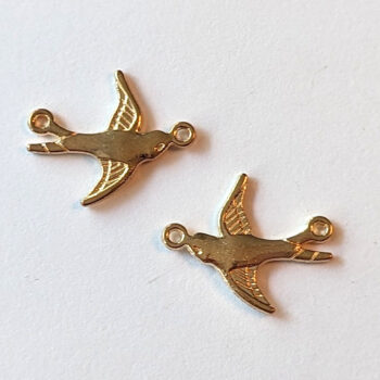 Small Swallow Bird Connector KC Gold