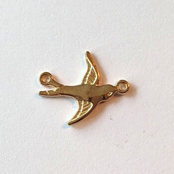 Small Swallow Bird Connector KC Gold - Image 3