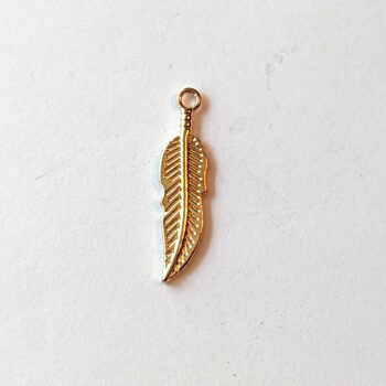 Small Feather Charm KC Gold