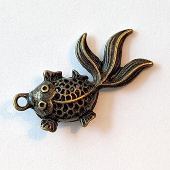 Goldfish Fish Charm Hollow Antique Bronze