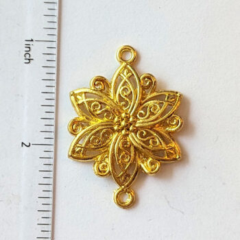 Flower Pendant / Connector Gold - Image 2