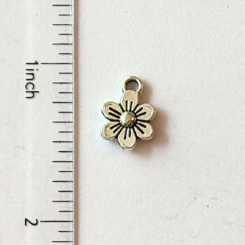 Dainty Flower Charm Antique Silver - Image 3