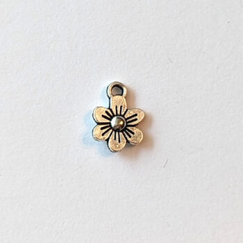 Dainty Flower Charm Antique Silver - Image 2